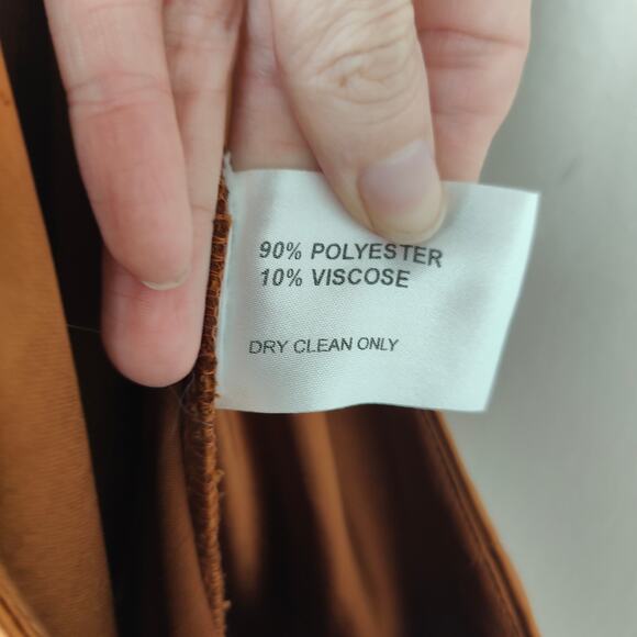 Undress Paula Tawny Brown Cocktail Midi Dress Womens Large Satin Halter Twist - Picture 8 of 9